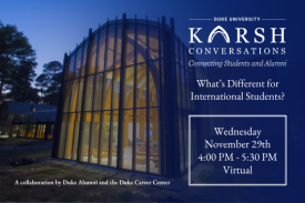 Karsh Conversations flyer with date, time, and location.